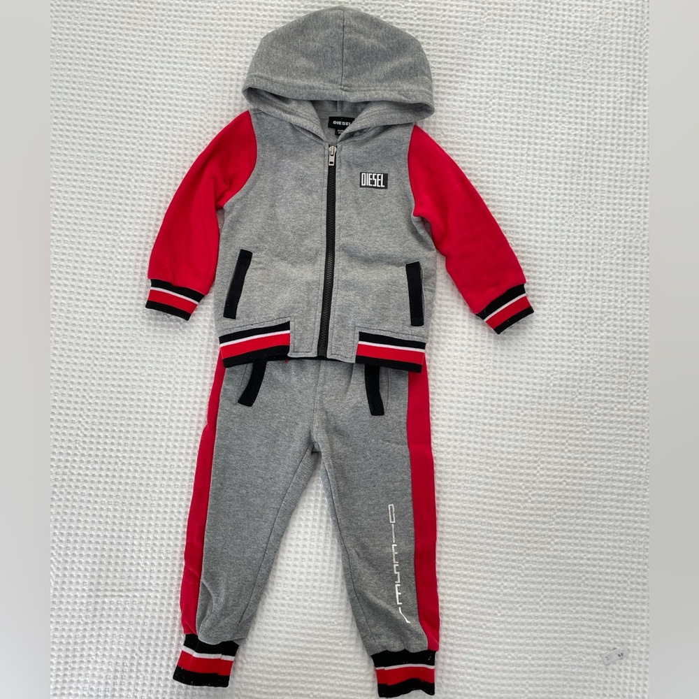 Diesel Boys Warm Sweatsuit zip up hoodie joggers SET size 18 months